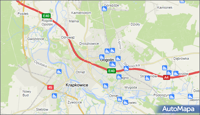 mapa Gogolin powiat krapkowicki, Gogolin powiat krapkowicki na mapie Targeo