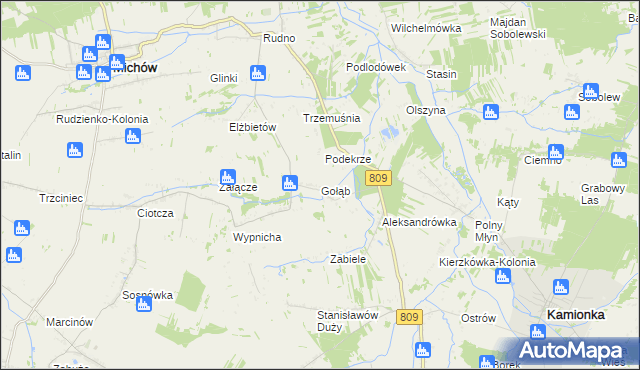 mapa Gołąb gmina Michów, Gołąb gmina Michów na mapie Targeo