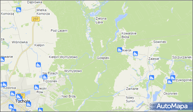 mapa Gołąbek gmina Cekcyn, Gołąbek gmina Cekcyn na mapie Targeo