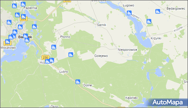 mapa Golejewo gmina Pełczyce, Golejewo gmina Pełczyce na mapie Targeo