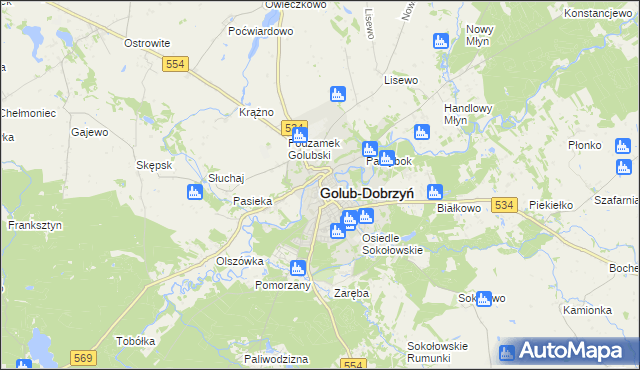 mapa Golub-Dobrzyń, Golub-Dobrzyń na mapie Targeo