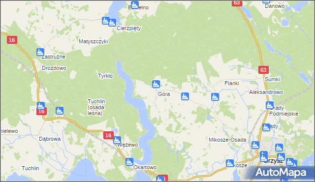 mapa Góra gmina Orzysz, Góra gmina Orzysz na mapie Targeo