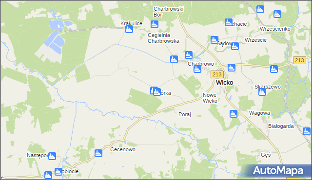 mapa Górka gmina Wicko, Górka gmina Wicko na mapie Targeo