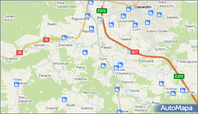 mapa Górki gmina Garwolin, Górki gmina Garwolin na mapie Targeo