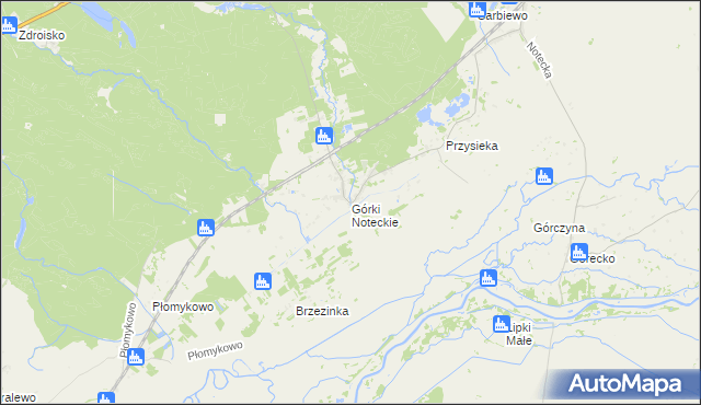 mapa Górki Noteckie, Górki Noteckie na mapie Targeo
