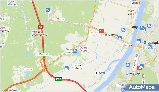 mapa Górna Grupa, Górna Grupa na mapie Targeo