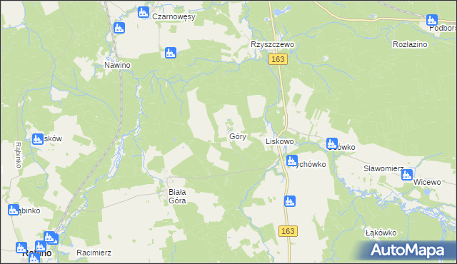 mapa Góry gmina Białogard, Góry gmina Białogard na mapie Targeo