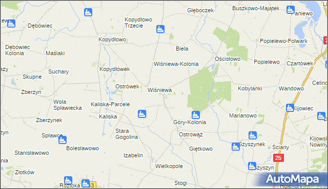 mapa Góry gmina Wilczyn, Góry gmina Wilczyn na mapie Targeo