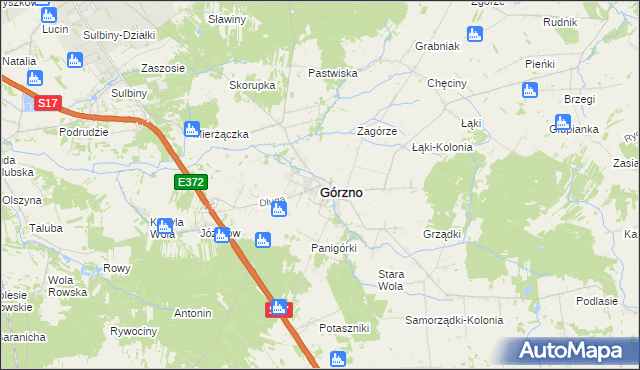 mapa Górzno powiat garwoliński, Górzno powiat garwoliński na mapie Targeo