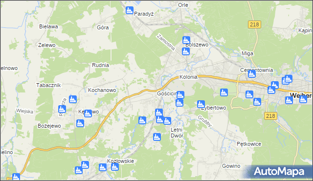 mapa Gościcino, Gościcino na mapie Targeo
