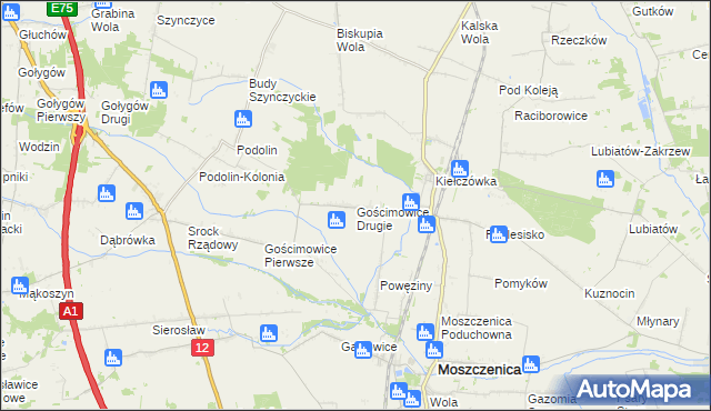 mapa Gościmowice Drugie, Gościmowice Drugie na mapie Targeo
