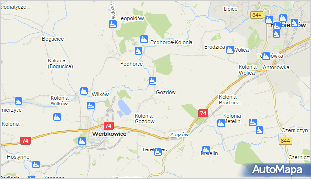 mapa Gozdów gmina Werbkowice, Gozdów gmina Werbkowice na mapie Targeo
