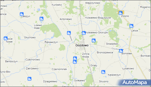 mapa Gozdowo powiat sierpecki, Gozdowo powiat sierpecki na mapie Targeo