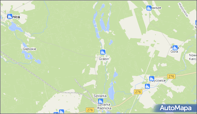 mapa Grabin gmina Bytnica, Grabin gmina Bytnica na mapie Targeo