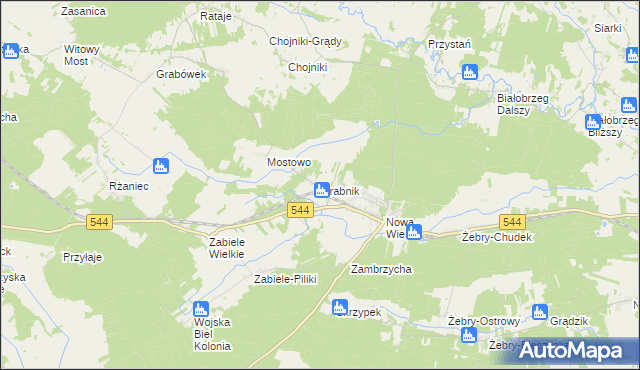 mapa Grabnik gmina Olszewo-Borki, Grabnik gmina Olszewo-Borki na mapie Targeo