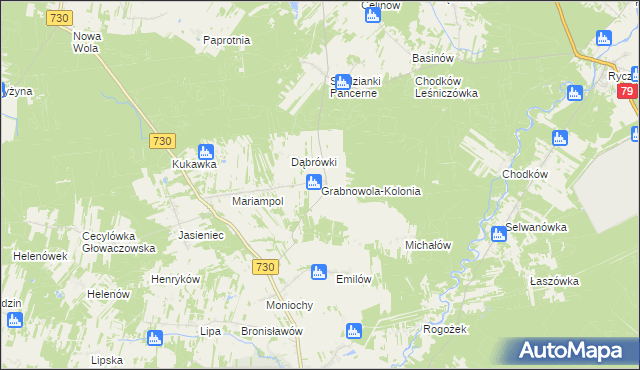 mapa Grabnowola-Kolonia, Grabnowola-Kolonia na mapie Targeo