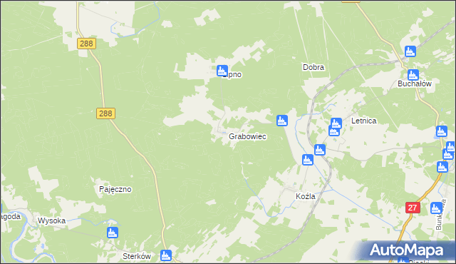 mapa Grabowiec gmina Świdnica, Grabowiec gmina Świdnica na mapie Targeo