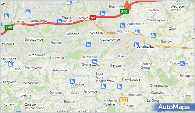 mapa Grabówki gmina Wieliczka, Grabówki gmina Wieliczka na mapie Targeo