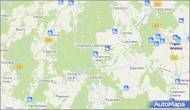 mapa Graniczna Wieś, Graniczna Wieś na mapie Targeo