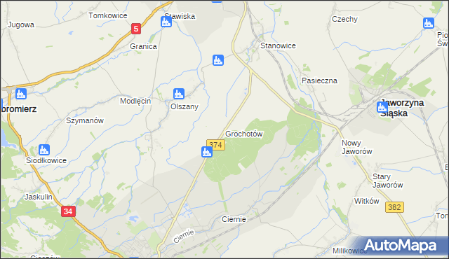 mapa Grochotów, Grochotów na mapie Targeo