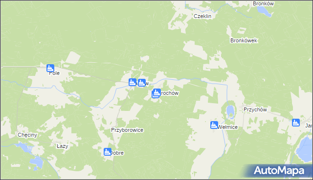 mapa Grochów gmina Gubin, Grochów gmina Gubin na mapie Targeo