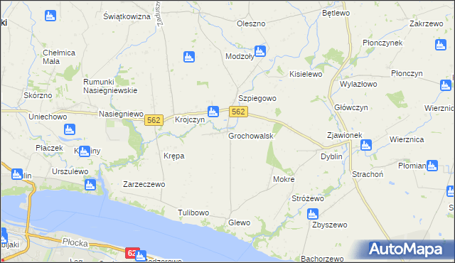mapa Grochowalsk, Grochowalsk na mapie Targeo