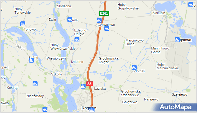 mapa Grochowiska Księże, Grochowiska Księże na mapie Targeo