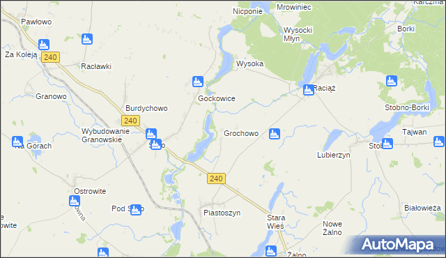 mapa Grochowo gmina Kęsowo, Grochowo gmina Kęsowo na mapie Targeo