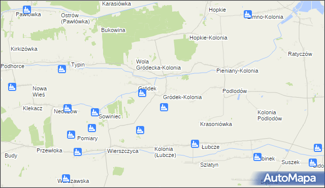 mapa Gródek-Kolonia gmina Jarczów, Gródek-Kolonia gmina Jarczów na mapie Targeo