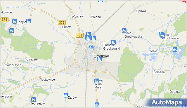 mapa Grodków powiat brzeski, Grodków powiat brzeski na mapie Targeo
