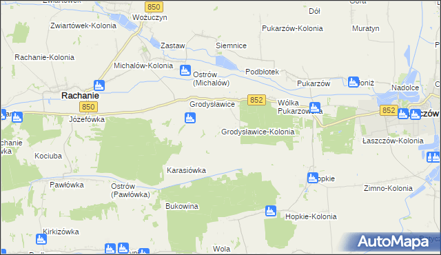 mapa Grodysławice-Kolonia, Grodysławice-Kolonia na mapie Targeo