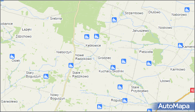 mapa Grodziec gmina Czerwińsk nad Wisłą, Grodziec gmina Czerwińsk nad Wisłą na mapie Targeo