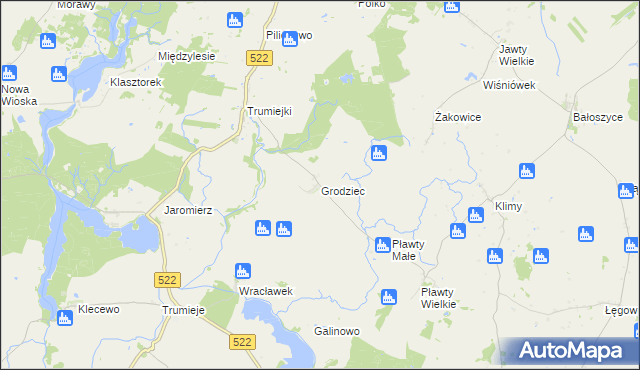 mapa Grodziec gmina Prabuty, Grodziec gmina Prabuty na mapie Targeo