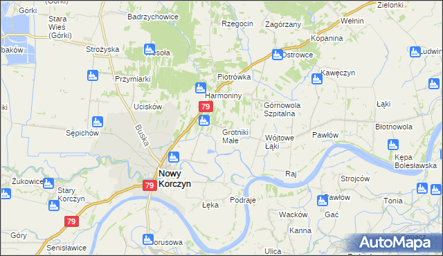 mapa Grotniki Małe, Grotniki Małe na mapie Targeo