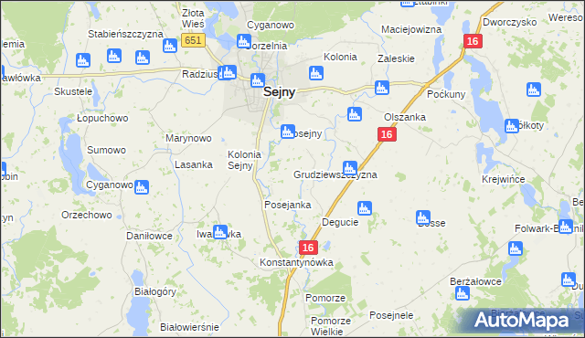 mapa Grudziewszczyzna, Grudziewszczyzna na mapie Targeo