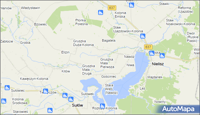 mapa Gruszka Mała Pierwsza, Gruszka Mała Pierwsza na mapie Targeo
