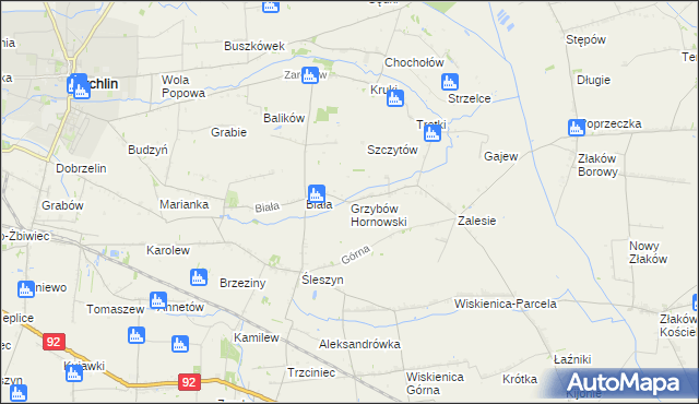 mapa Grzybów Hornowski, Grzybów Hornowski na mapie Targeo