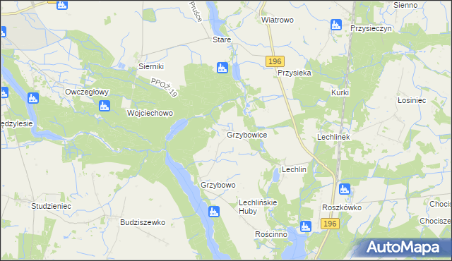 mapa Grzybowice, Grzybowice na mapie Targeo