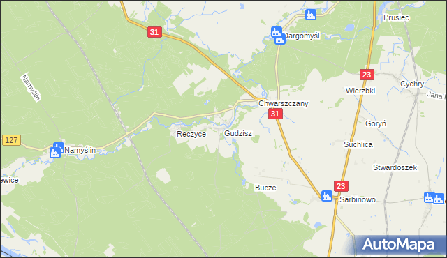 mapa Gudzisz, Gudzisz na mapie Targeo