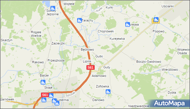 mapa Gutki, Gutki na mapie Targeo