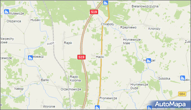 mapa Haćki, Haćki na mapie Targeo
