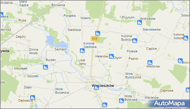 mapa Helenów gmina Wojcieszków, Helenów gmina Wojcieszków na mapie Targeo