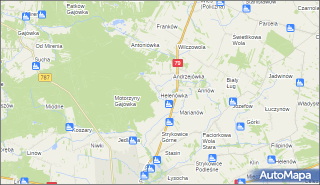 mapa Helenówka gmina Zwoleń, Helenówka gmina Zwoleń na mapie Targeo
