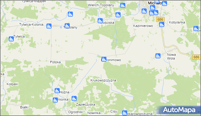 mapa Hieronimowo, Hieronimowo na mapie Targeo