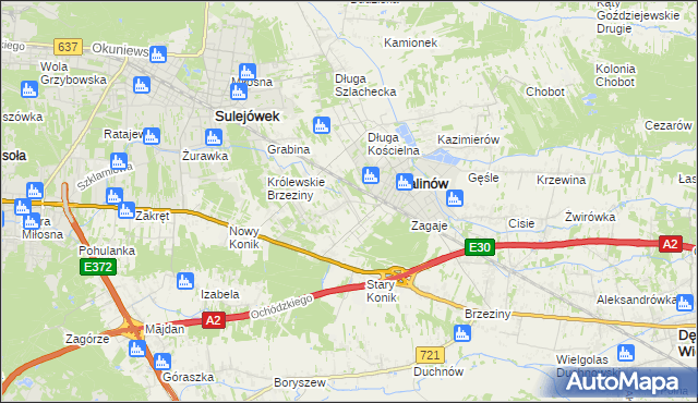 mapa Hipolitów gmina Halinów, Hipolitów gmina Halinów na mapie Targeo