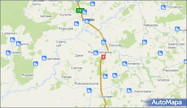 mapa Horodnianka gmina Suchowola, Horodnianka gmina Suchowola na mapie Targeo