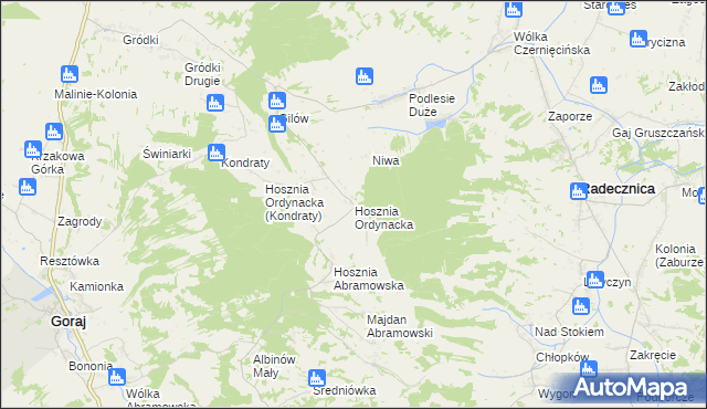 mapa Hosznia Ordynacka, Hosznia Ordynacka na mapie Targeo