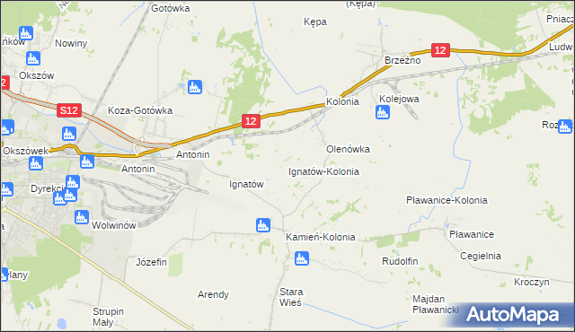 mapa Ignatów-Kolonia, Ignatów-Kolonia na mapie Targeo