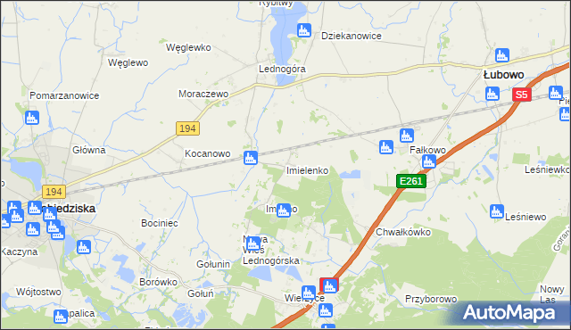 mapa Imielenko, Imielenko na mapie Targeo