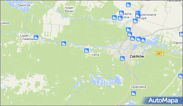 mapa Irena gmina Zaklików, Irena gmina Zaklików na mapie Targeo